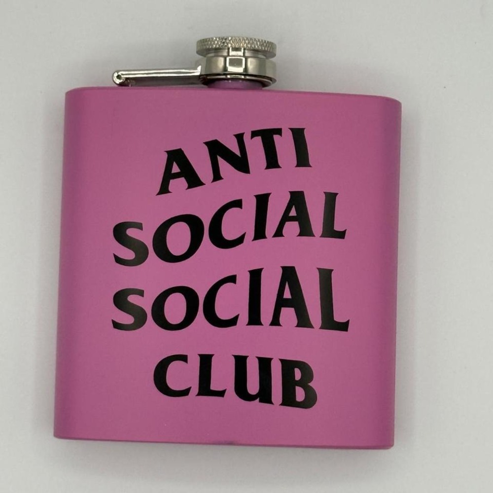 Anti‎ Social Social Club ASSC Pink Matte Logo Hip Flask Streetwear Accessory
